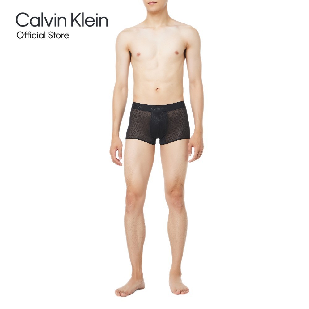 CALVIN KLEIN กางเกงในผู้ชาย Microfiber Lace ทรง Low Rise Trunk รุ่น NB4431 UB1-สีดำ