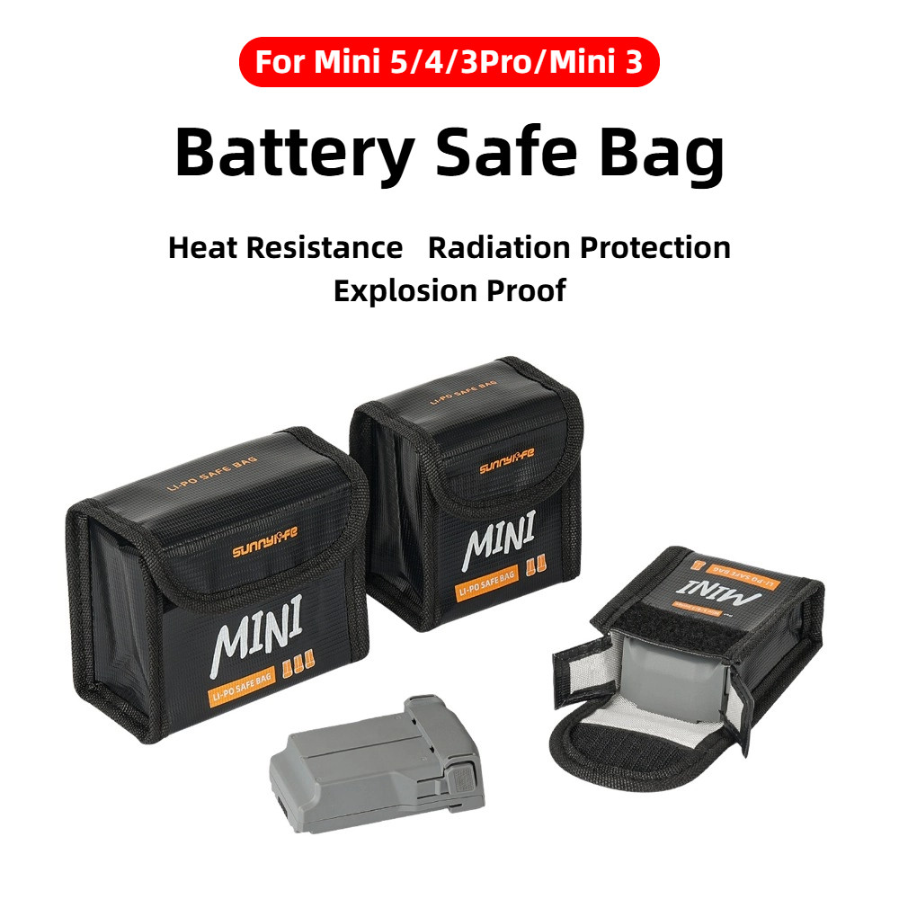สําหรับกระเป๋าป้องกันการระเบิดแบตเตอรี่ DJI Mini 5/4 Pro, กระเป๋าเก็บความปลอดภัยแบตเตอรี่ลิเธียม, กระเป๋าป้องกันแบตเตอรี่ Mini 3