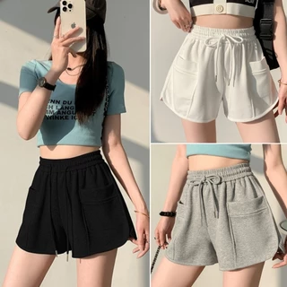 Hotgirl พร้อมส่ง กางเกงขาสั้นผู้หญิง กางเกงสายฝอ ผ้านิ่มใส่สบาย ฤดูร้อนใหม่ลำลองเอวสูง น่ารัก 3สี สไตล์เกาหลี