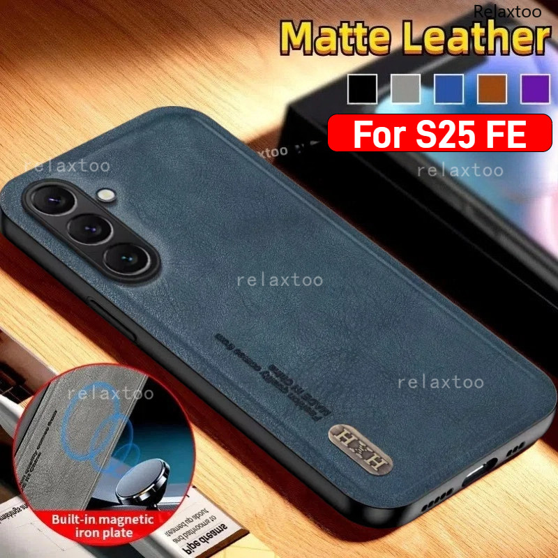 ปลอกสําหรับ Samsung Galaxy S25 FE Edge S25FE S25Edge SamsungS25FE 5G Matte หนังผู้ถือแม่เหล็กนุ่มเคสโทรศัพท์กันกระแทกป้องกันกลับปลอก