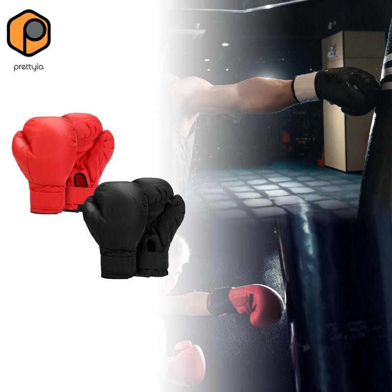 นวมชกมวย PrettyIA ขนาด 2 คู่ พีวี (PU) เหมาะสำหรับการฝึกซ้อมและใช้ในการแข่งขันKarateและMMA