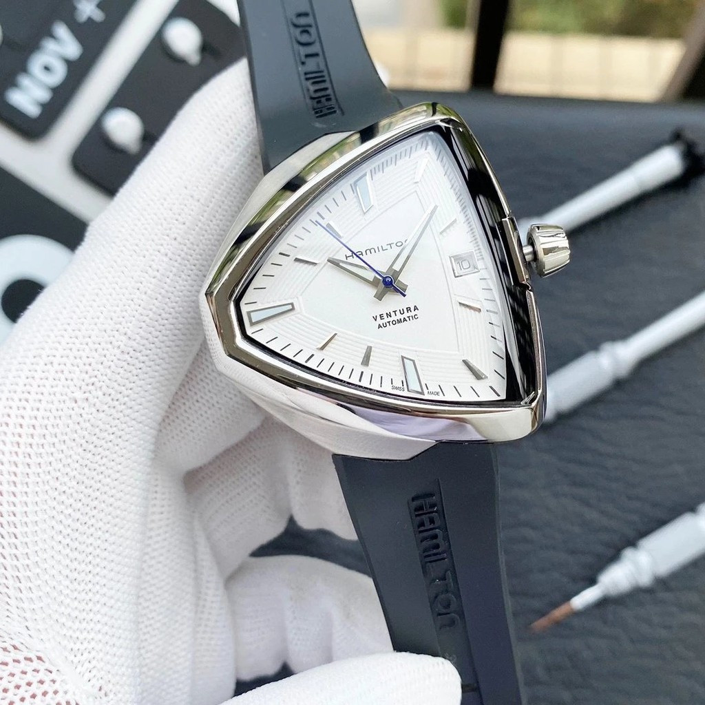 AAA+Hamilton-Adventure Series Cat 75th Anniversary Watch Unique Triangle Case, Hollow Dial Design ทั