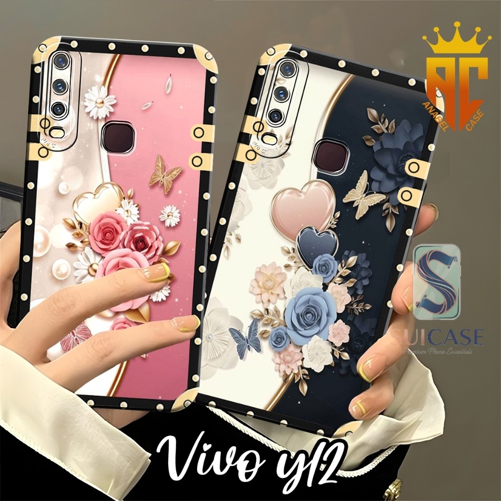 SOFTCASE VIVO Y12 Y12I Y15 Y17 Y19 Y30 Y30I Y50 Fashion Case Flower Motif Frame 2 - เคส Vivo - เคสสว