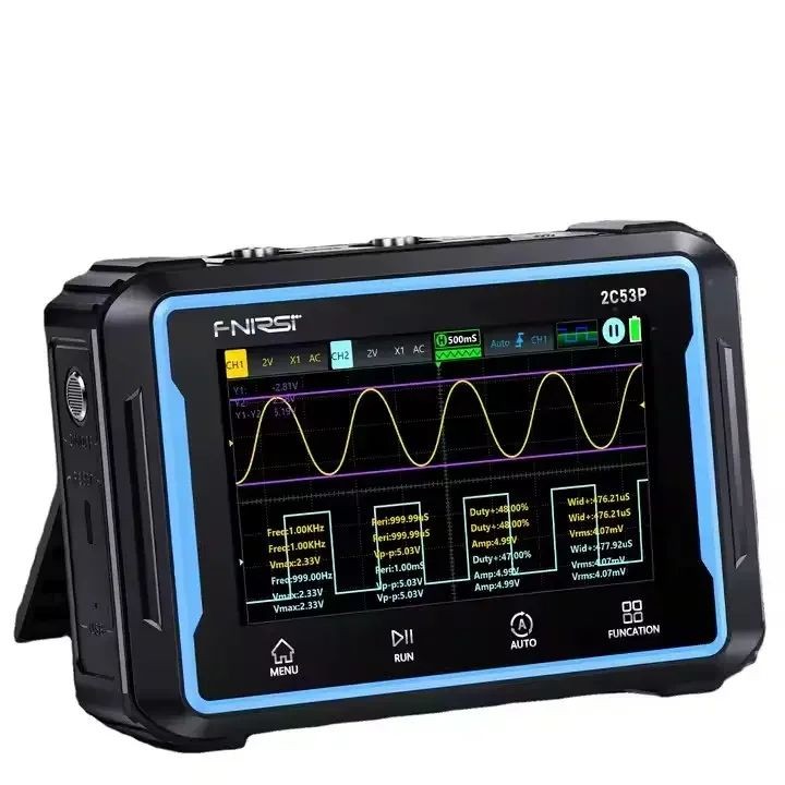 Hot Original ใหม่ Fnirsi 2C53P Digital Oscilloscope 50mhz Dual Channel 250MSa/s Flat Digital Oscillo