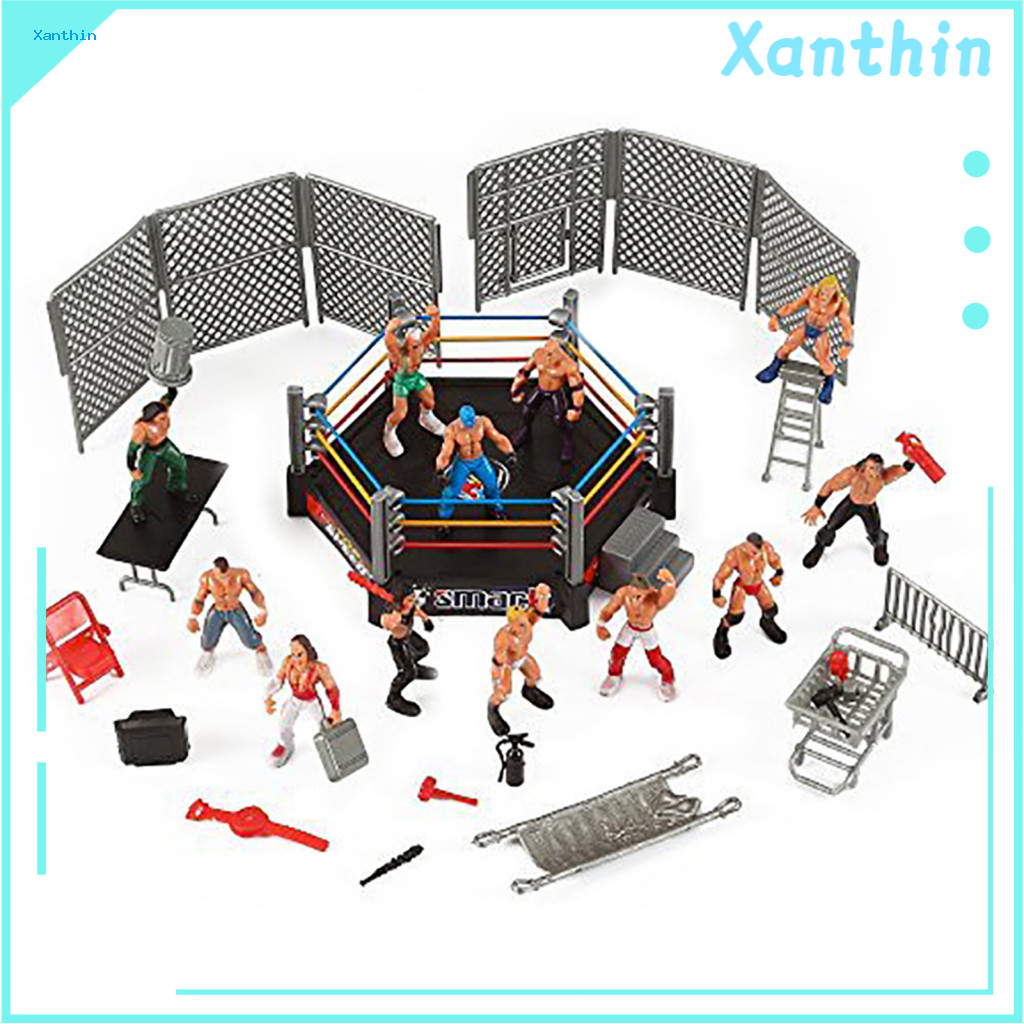 1 ชุด Wrestling Playset ที่สมจริง DIY Mini Wrestling Action Figure Play ชุดสําหรับเด็ก