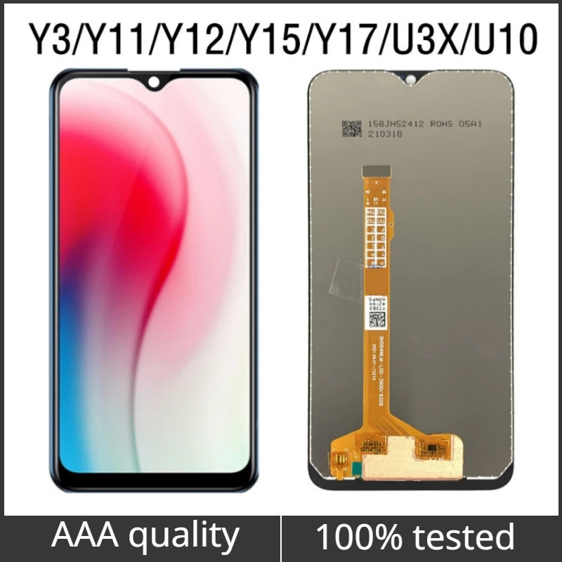 6.35 สําหรับVIVO Y12/Y3/Y17 จอแสดงผลLCD Touch Digitizer AssemblyสําหรับVIVO Y11/Y15/U3X/U10 2019 ไม่