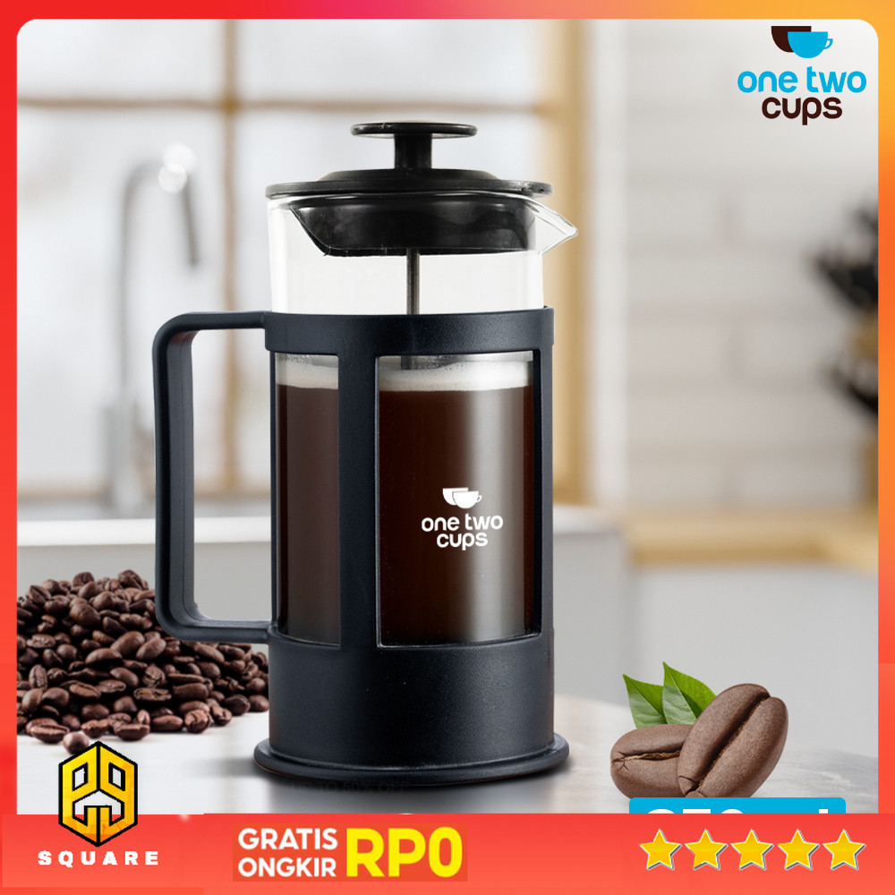 One Two Cups French Press Plunger Coffee Maker Pot - FN35 Original 99 Square