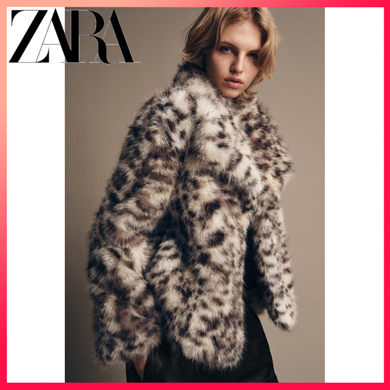 ชุดแจ็คเก็ตขนสัตว์พิมพ์ ZARA สำหรับฤดูใบไม้ร่วงใหม่ปีนี้