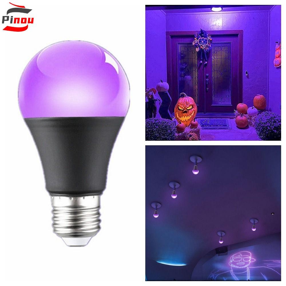 PINOU UV Purple Bulb, 10W 85-265V Aluminium Purple Black Light Bulb, Floodlight E26/E27 เกลียว 360 G