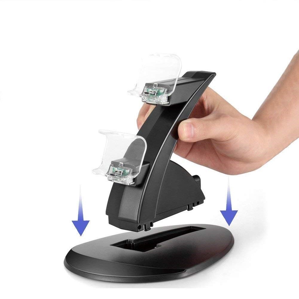 แท่นชาร์จคอนโทรลเลอร์ LED Dual USB PS4 แท่นชาร์จ Stat