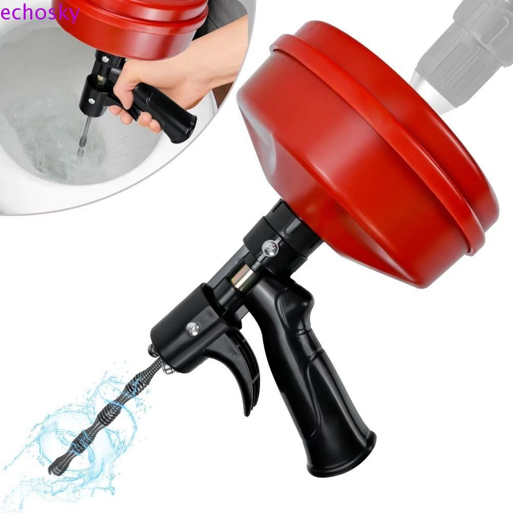 ECHOSKY Drain Snake Auger, Professional Manual/Electric Drain Clog Remover, ทําความสะอาดยืดหยุ่นประป