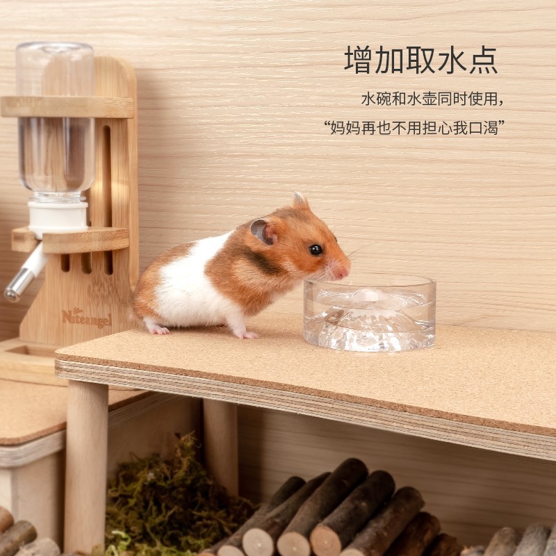 Niteangel Mount Fuji Mount Fuji Water Bowl หนูแฮมสเตอร์ Golden Bear ชามอาหารแก้ว ชามน้ํา Anti-Liftin