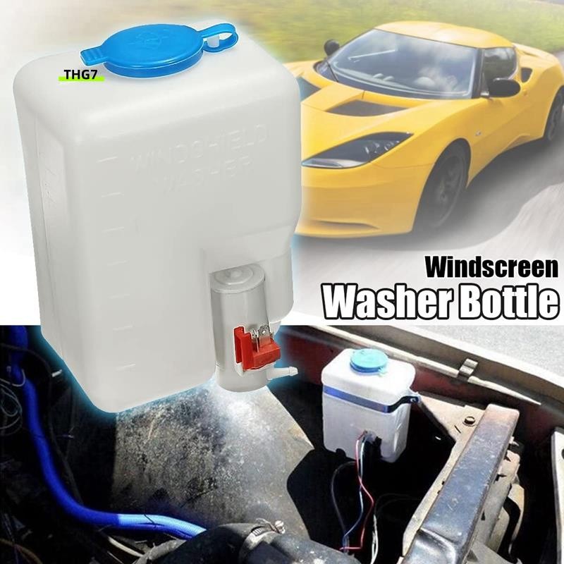 Belinda7Universal Car Windshield Washer Pump Washer Fluid Reservoir Bottle Kit Washer System with Pu