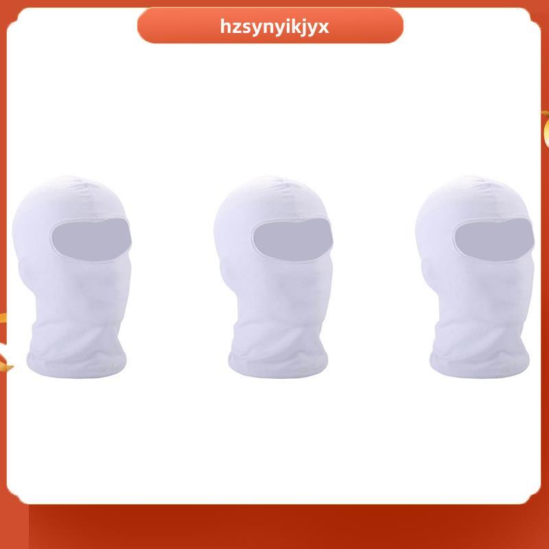 hzsynyikjyx3X Outdoor Full Face Mask Thin Motorcycle Cycling Ski Mask White