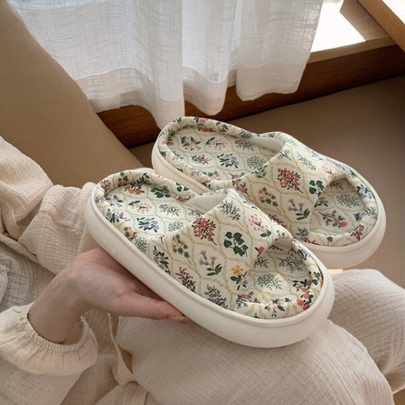 XIXITIAO รองเท้าแตะผ้าลินินแฟชั่นบ้านสำหรับผู้หญิง สี่ฤดู สากล กันลื่น พื้นรองเท้านุ่ม - รูปที่ 4