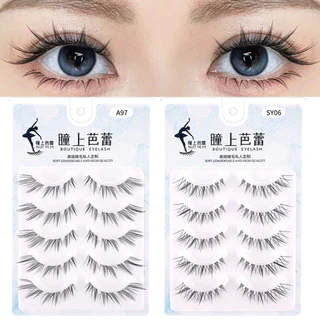 Eye แต่งหน้าขนตาปลอม Clear Stem Lash Extension Cross Nature ยาวผมนุ่มเครื่องสําอางความงามนํากลับมาใช้ใหม่ 5 คู่
