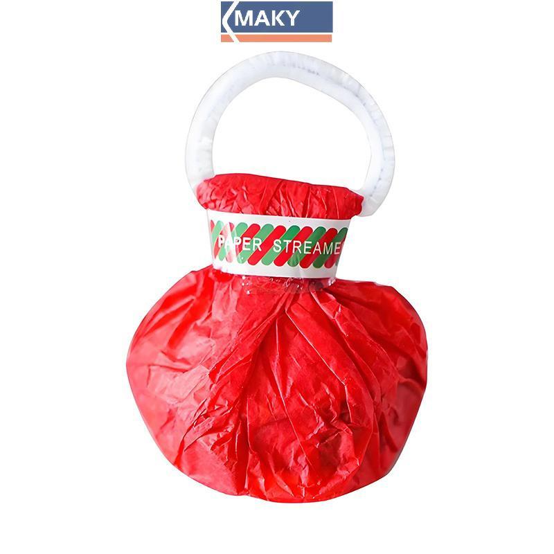 MAKY 10 ชิ้นสีสันมือโยน Confetti Poppers โยน Streamers Poppers กระดาษแครกเกอร์ Magic กระดาษริบบิ้นสํ