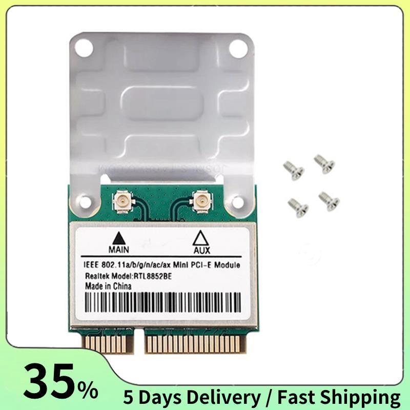 RTL8852BE 6 การ์ดเครือข่ายพร้อมขายึด AX1800 BT 5.2 Mini PCI-E Dual Band 2.4G/5GHz อะแดปเตอร์สําหรับ 