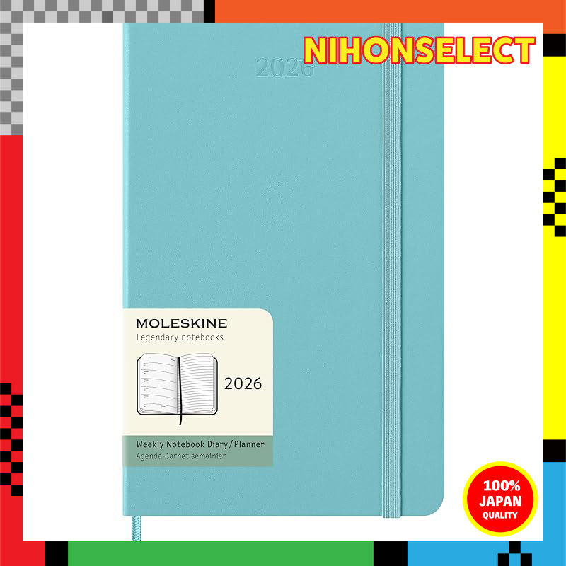 Moleskine Planner 2026, 12-Month Weekly, Large Size (13cm x 21cm), Hardcover, Aquamarine, DHB2412WN3