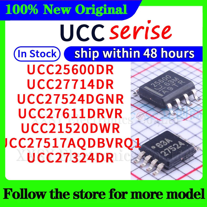 5PCS UCC27714DR UCC25600DR UCC27524DGNR UCC27611DRVR UCC21520DWR UCC27517AQDBVRQ1 UCC27324DR SOP ชิป