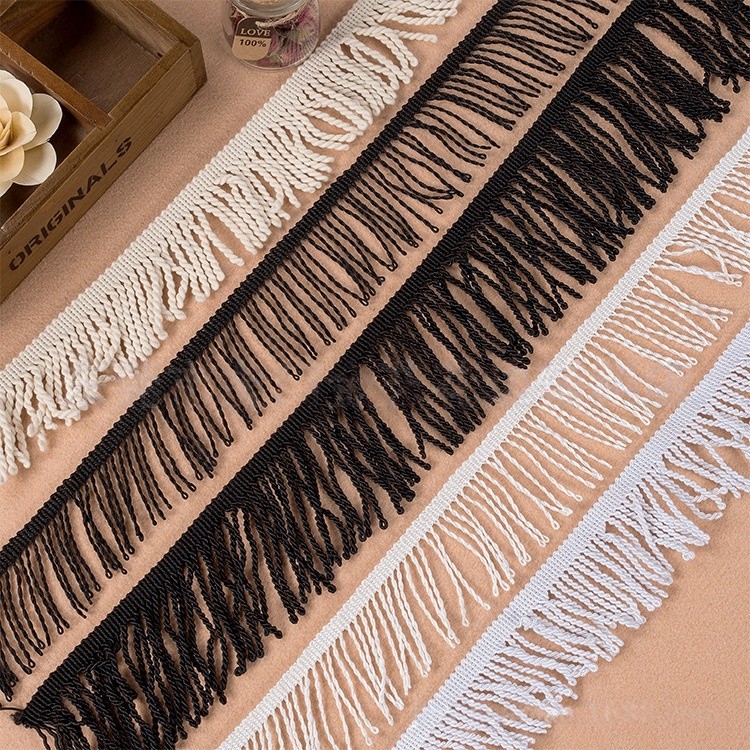 1หลาพู่โพลีเอสเตอร์ถักผ้าAppliqueลูกไม้ตัดเย็บDIY HemlineโคมไฟคอHeadwearผ้าม่านประสิทธิภาพเสื้อผ้าอุ