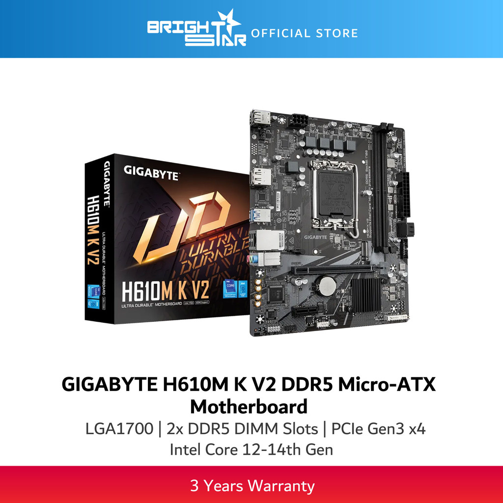 เมนบอร์ด GIGABYTE H610M-K V2 DDR5 LGA1700 Micro-ATX