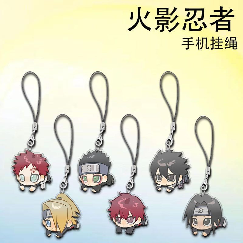 NARUTO พวงกุญแจสําหรับผู้หญิง Uchiha Sasuke พวงกุญแจโทรศัพท์ Itachi อะคริลิครถคอสเพลย์ Key แหวน Gaar