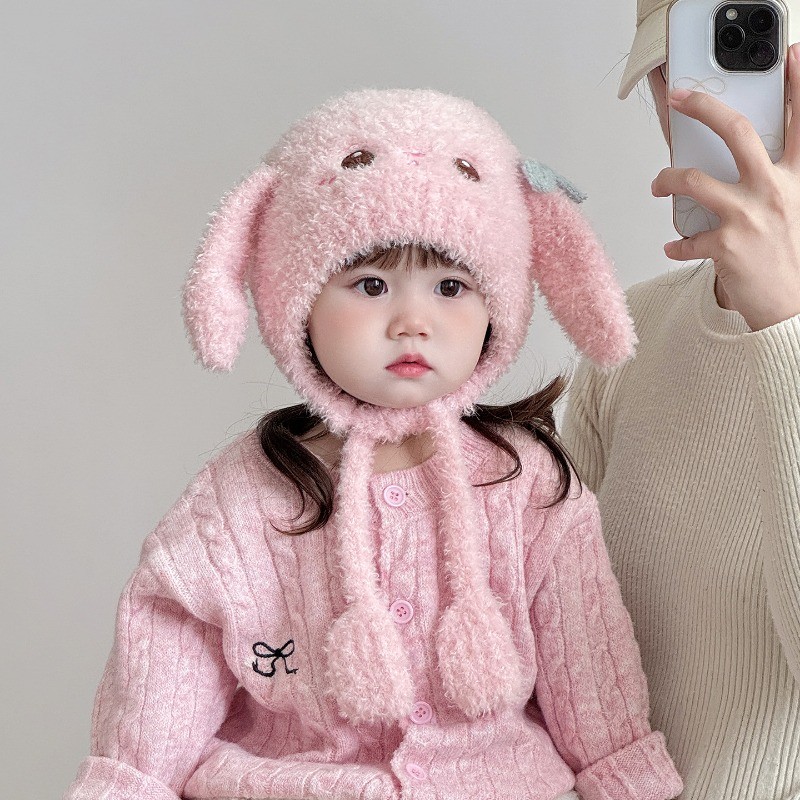 หมวกตุ๊กตาเด็กสำหรับฤดูหนาว ขนาดสำหรับอายุ 1-7 ปี ออกแบบเพื่อให้น่ารัก อบอุ่นและปกป้องหู สไตล์เกาหลี ES510