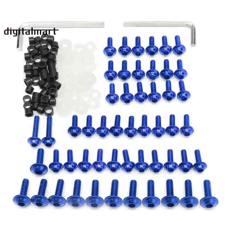 158PCS Universal รถจักรยานยนต์ Fairing สกรูถั่วชุด Moto Body Work Bolts สกรูสําหรับ YZF R1 R6 R3 200
