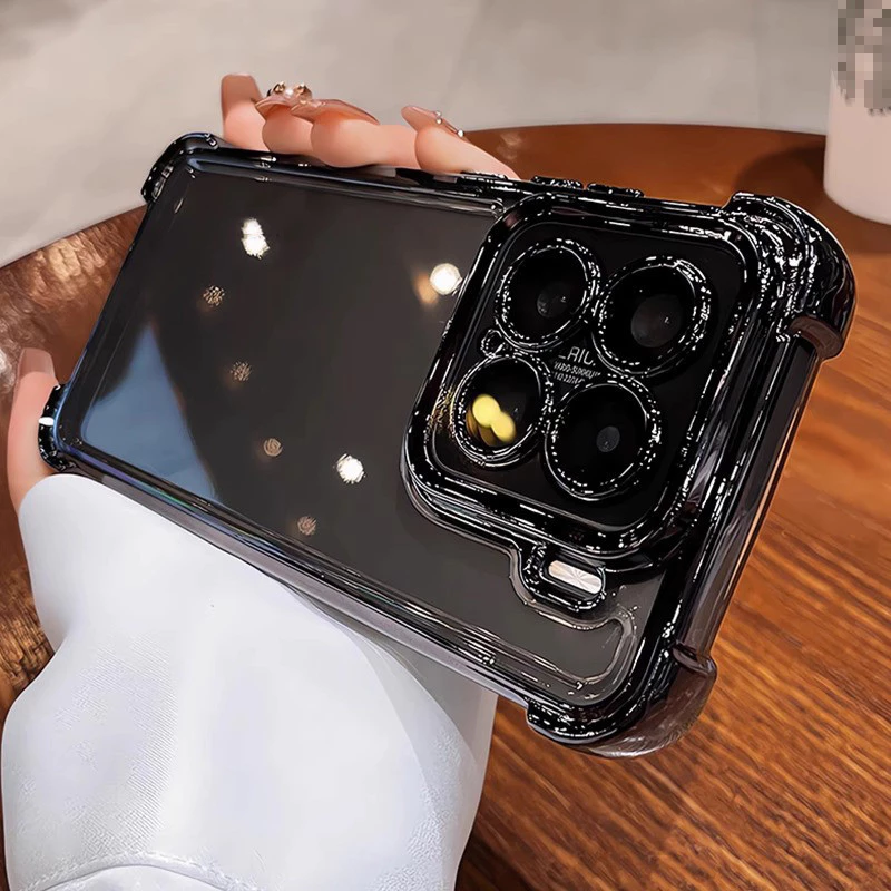 ชุบโปร่งใสเคสโทรศัพท์ สําหรับ Xiaomi 15T 14T 13T 12T 11T Pro 11 Lite 15 17 Pro Max 15TPro กล้องป้องกันถุงลมนิรภัยกันกระแทกซิลิโคนนุ่ม
