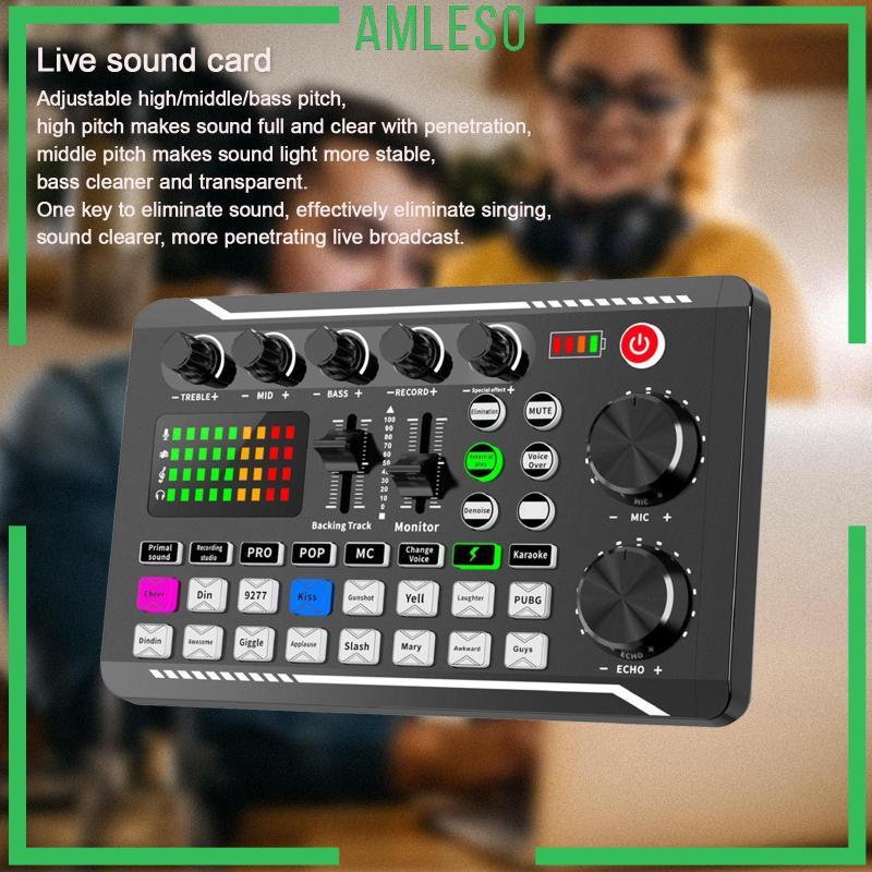 [Amleso] F998 การ์ดเสียง 16 เอฟเฟกต์เว็บคาสต์ 8 โหมดเสียงสําหรับรองรับเสียง Playback Live Voice Chat