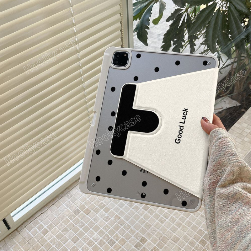 เคสไอแพด A16 Gen11 Air 7 M3 2025 Pro 11 2024 Air 6 5 4 10.9 Gen10 Gen9 Gen8 Gen7 10.2 กรณี สีดํา Wave Point พร้อมดินสอ 720° การหมุน - รูปที่ 2