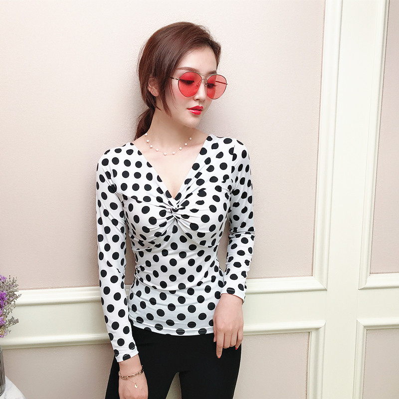 V Neck Bow Slim fit เสื้อโปโลแขนยาว Topgt888.vn20251022130740