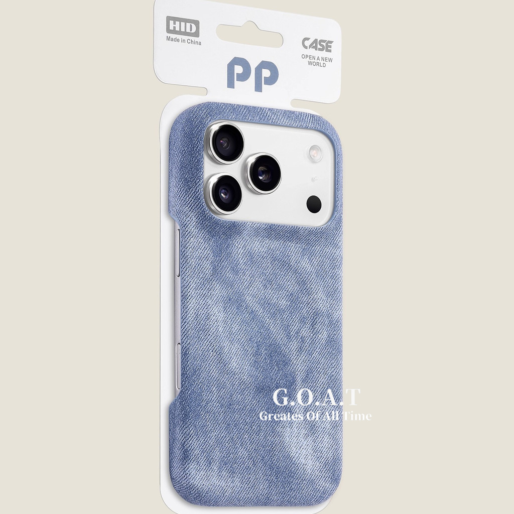 GOAT เคสดูดแม่เหล็กลายยีนส์หลุมใหญ่สีน้ําเงินเข้ม ใช้ได้กับ iPhone 17 pro max iPhone 17 16 15 14 13 pro max ป้องกันการตกปกป้องฝาหลัง
