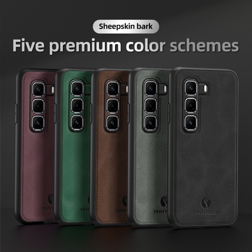 Matte Plain สําหรับ Infinix Hot 50 Pro + X6880 X6881 กรณีแม่เหล็กในตัวแผ่น PU หนัง Hard ปกหลัง Matte