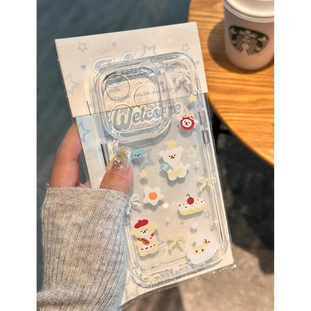 Soft clear REDMI กรณีสัตว์น่ารัก Motif และขนมเค้กหวานองค์ประกอบสําหรับ Redmi F4 F5 M3 M4 X3 10 12 9 