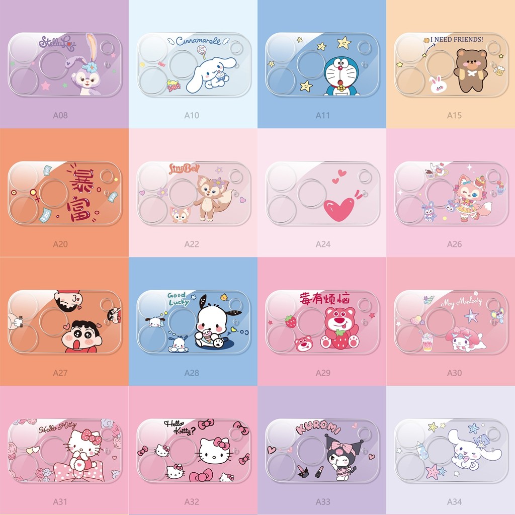 ฟิล์มกล้องโทรศัพท์สําหรับiPhone 17 Pro Max 16 Plusน่ารักการ์ตูนStitch Pachacco Hello Kitty Kuromiโทรศัพท์มือถือเลนส์กลับสติกเกอร์ป้องกันตกแต่งโทรศัพท์มือถืออุปกรณ์เสริม