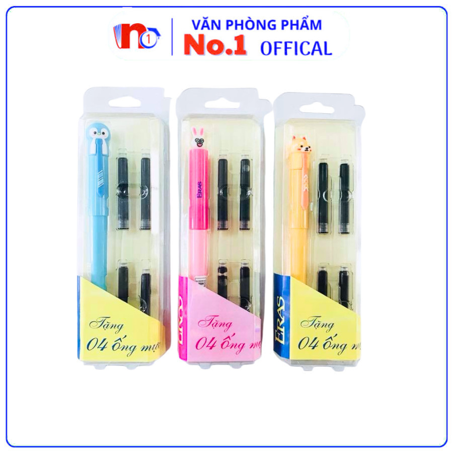 Eras E008 Fountain Pen รูปแบบปากกาน่ารักมาพร้อมกับ 4 ถังหมึกสําหรับนักเรียน VPP NO.01