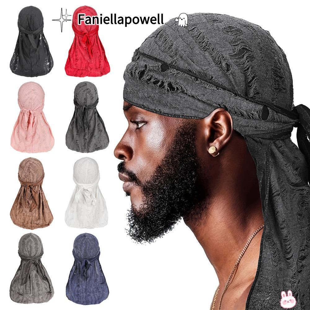 FANIELLAPOWELL ผ้าโพกหัว Durag ทำจากผ้าฝ้าย สไตล์ฮิปฮอปและวินเทจทันสมัย