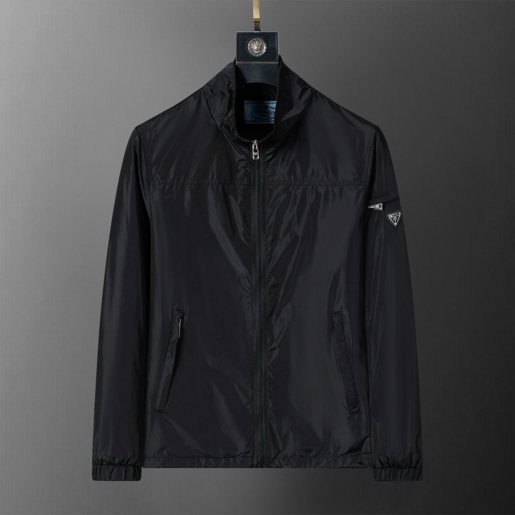 PRADA2055 Jacket Autumn Print Jacket ชุดเบสบอล Jacket All-Match Top