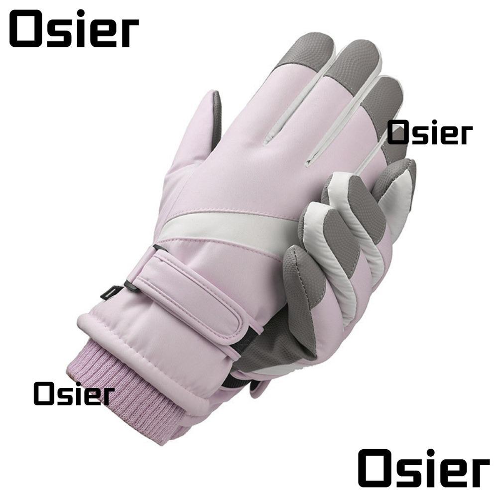 ถุงมือฤดูหนาว โอเซียร์ ถุงมือหน้าจอสัมผัสกันน้ําแบบเต็มนิ้วถุงมือเล่นสกีหน้าจอสัมผัสที่อบอุ่นกีฬากลางแจ้ง