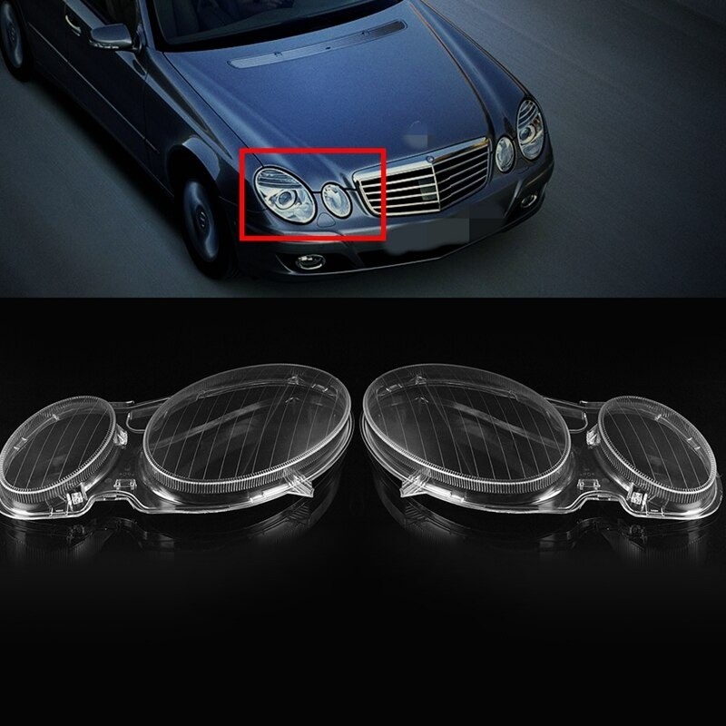 ฝาครอบเลนส์ไฟหน้าซ้ายขวาทดแทน For MERCEDES BENZ E Class W211 E200 E240 E280 E300 E350 2003-2008 ราคา ถูกที่สุด ดีลบีเคเค แกลเลอรีภาพที่ 2