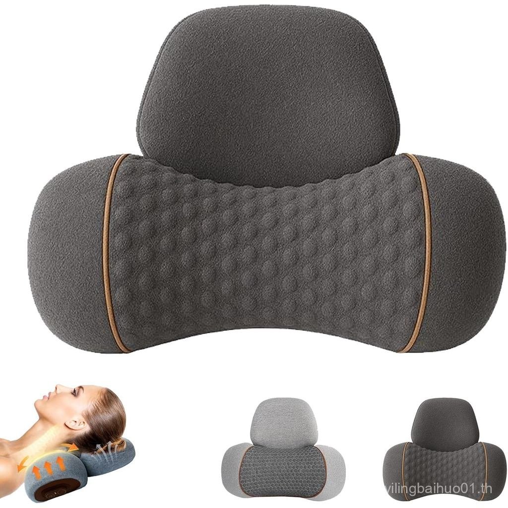 ZJQ Heapls 3-in-1 Neck Massage Pillow - artuvate fiseiorest Heated Traction & Vibration, Portable Re
