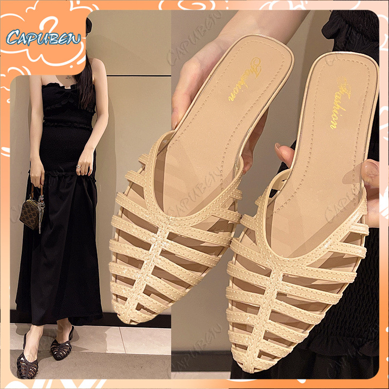 CAPUBEWรองเท้าแตะผู้หญิงดีไซน์เรียบหรูผลิตจากวัสดุคุณภาพดีมีความคมชัดสูงระบายอากาศได้ดีรองเท้าแตะผู้หญิงสไตล์โมเดิร์#03