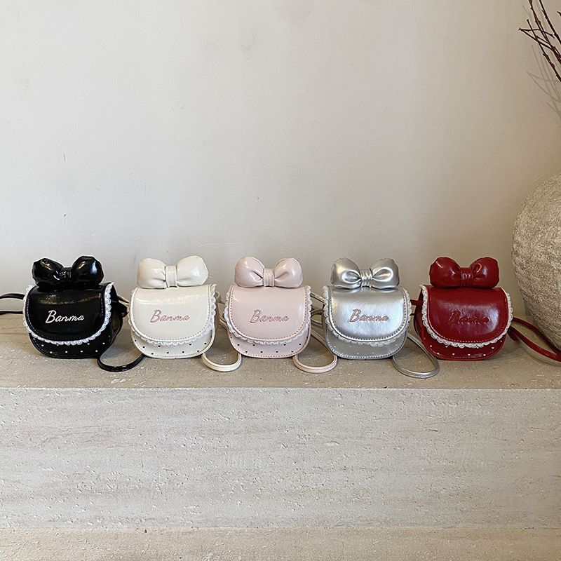 🎀กระเป๋าสี่เหลี่ยมPU มินิพริ้นเซส โบว์น่ารัก สะพายข้างเด็กผู้หญิง ใส่เหรียญลิปสติกได้ สีหลากหลาย