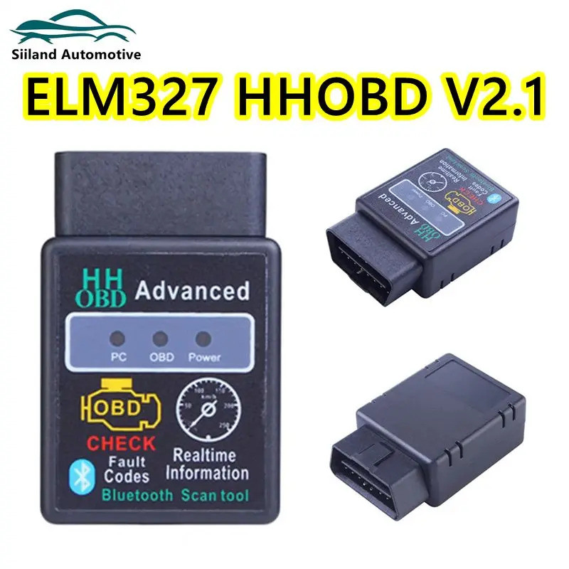 ต้องมี Hhobd Elm327 V2.1 V1.5 เครื่องมือวินิจฉัยบลูทูธ Super Mini Elm 327 Obd2 Can-bus Scanner Hh Ob