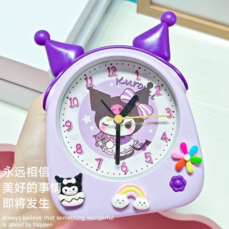 นาฬิกาปลุก Sanrio Kuromi ออกแบบเป็นรูปทรง Kabara และมีเสียงเพลงเมโลดี้ ของตกแต่งเสริมสไตล์ให้น่ารัก