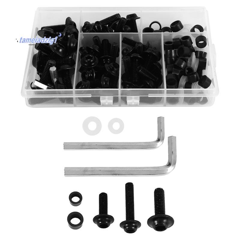 158PCS Universal รถจักรยานยนต์ Fairing สกรูถั่วชุด Moto Body Work Bolts สกรูสําหรับ YZF R1 R6 R3 200