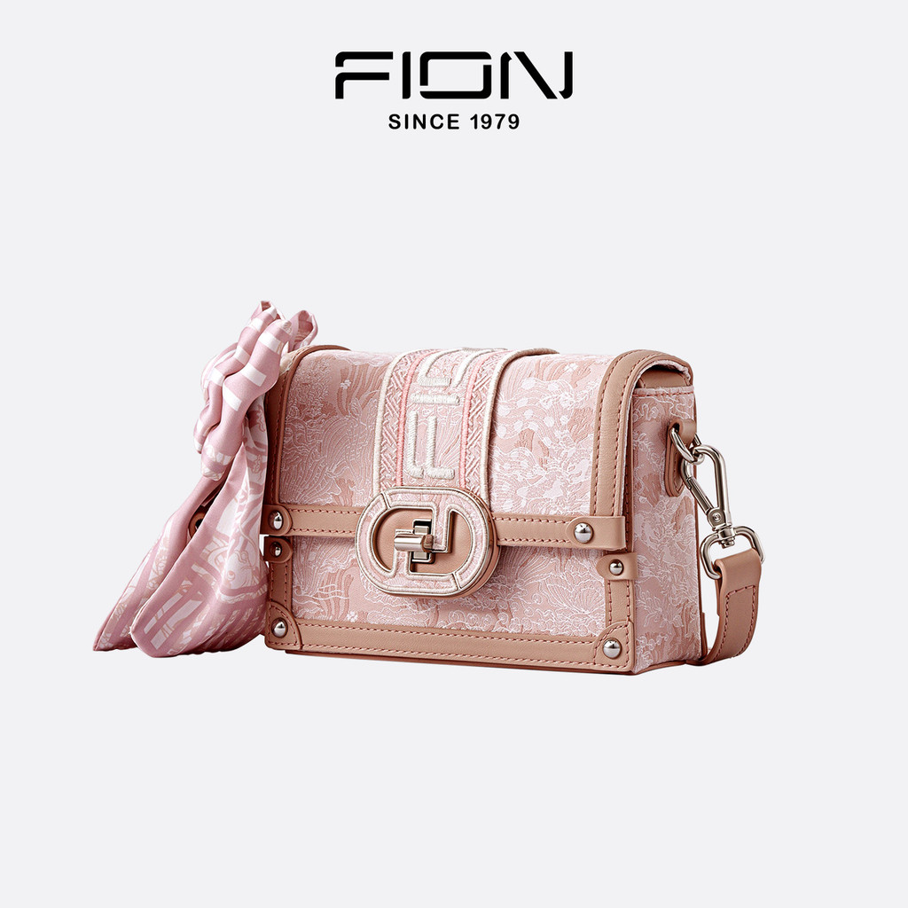Fion/Fion Fion ดอกไม้หน้าต่างกล่องกระเป๋าหญิง 2023 สไตล์ใหม่ Niche Design Texture ภาพวาดสีน้ํามัน Me