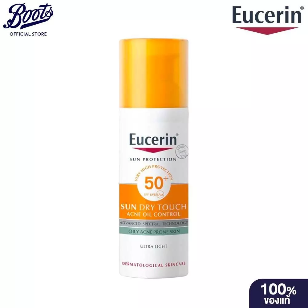 Eucerin Sun Dry Touch Acne Oil Control Face SPF50+ 50ML ยูเซอริน ซัน ดราย ทัช ออยล์ คอนโทรล เฟซ เอสพีเอฟ50+ 50มล